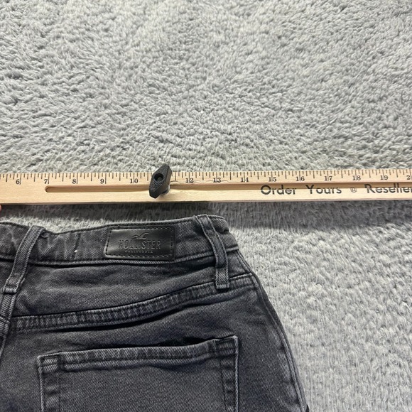 Vintage Hollister Jeans Women 7 Black Cotton Denim Straight Dad Stretch Hi-Rise - Picture 8 of 11
